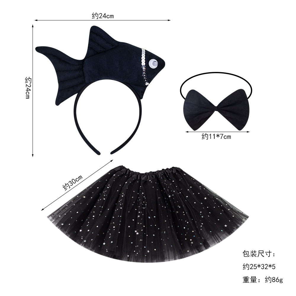 Wansheng rendimiento de la etapa tocado suministros de juego de Navidad peces animales diadema Vida Marina Goldfish diadema