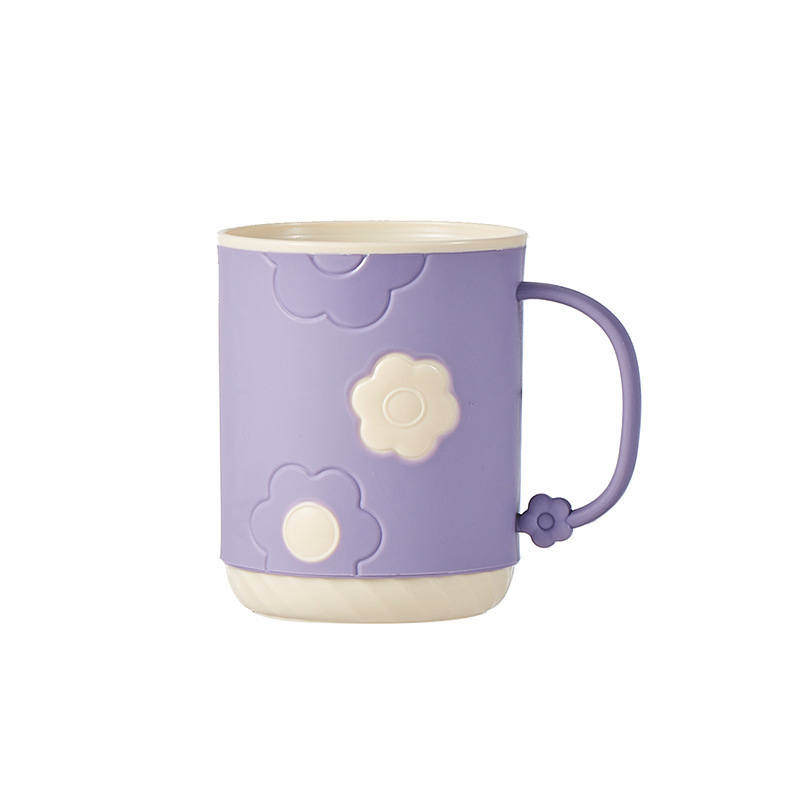 Flores de plástico creativo engrosado taza de enjuague encantador taza de lavado de chicas taza de cepillo de dientes taza de lavado casera taza de agua taza de dientes