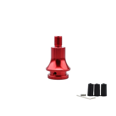 Car modification gear shift knob aluminum alloy gear shift rod thread converter gear adapter dust cover connection limiter (Cab and accessories) - red