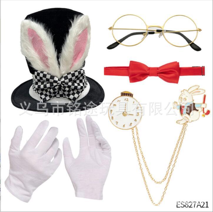 Disfraz de conejo de Pascua para carnaval, fiesta de disfraces, accesorios para juegos de rol, orejas de conejo, sombrero alto