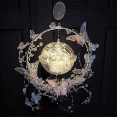 手作りのDIY創意は光る夢幻の蝶の月の小さい夜の明かりの材料を作って手提げの明かりを包んで彼女に送ります。