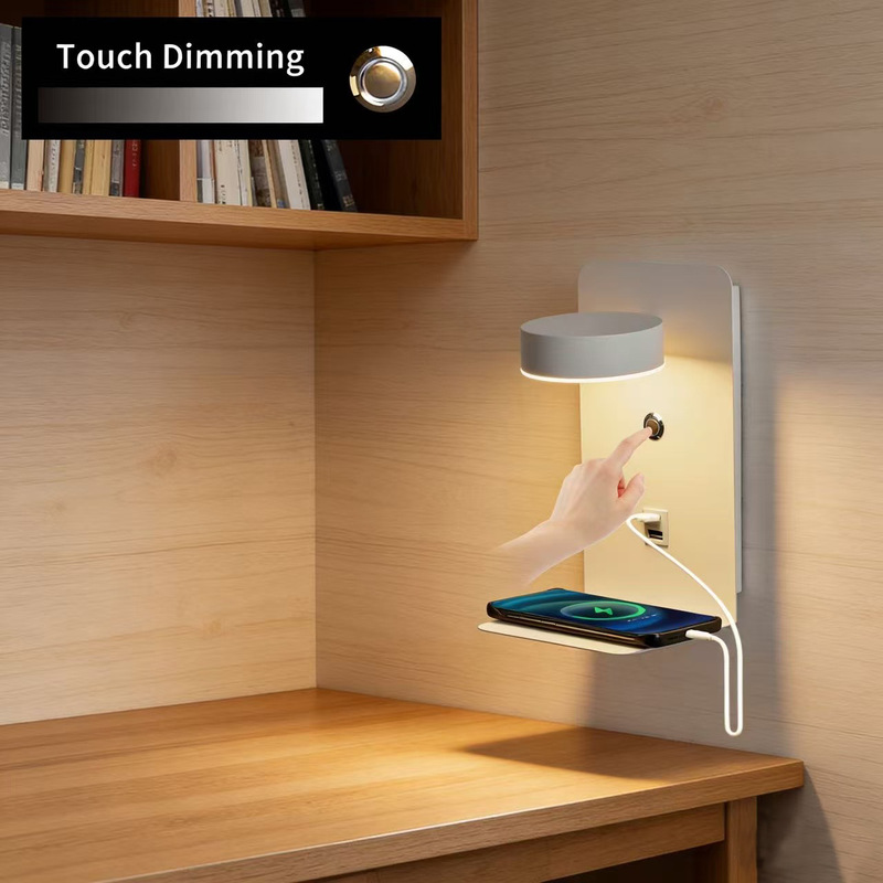 Cross-Border Led Reading Wall Lamp with USB Charging for Bedroom Bedside Study, Simple Atmosphere Study, Homestay Hotel
