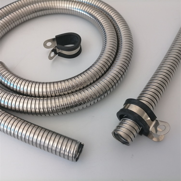 福莱通双钩不锈钢金属柔性穿线管P4型抗拉金属软管线束气路保护管