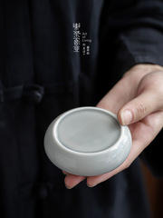 444Z wholesale ice gray glaze small cover set handmade celadon ceramic cover frame cover Kung Fu tea set with teapot cover holder