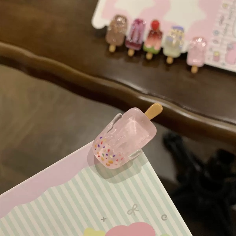 かわいいミニアイスクリームヘアピン、クリエイティブで面白いアイスクリームヘアピン、漫画インスタイルの高価値ヘアピン|undefined
