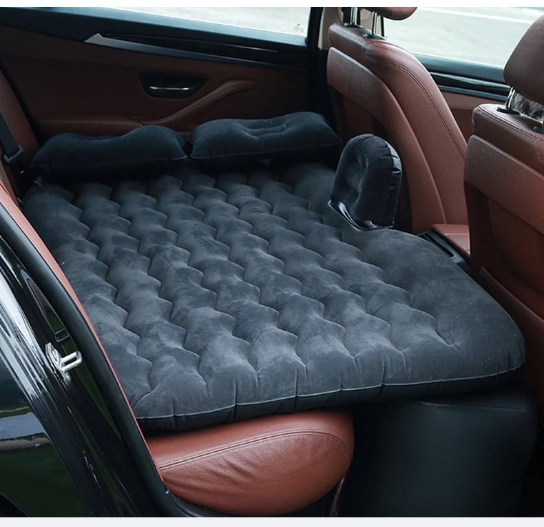 Car Inflatable Bed, Home and Car Outdoor Dual-Purpose Inflatable Bed, Thickeneded Wave Pattern 138*80cm Car Inflatable Mattress