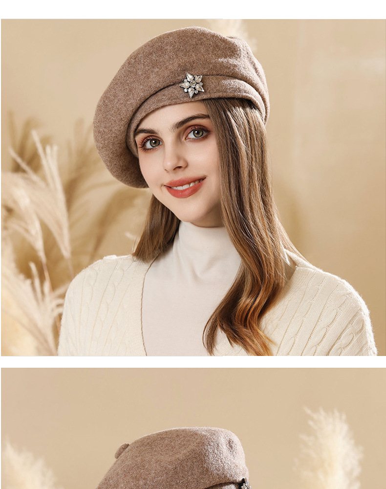 Toamna și iarna britanic retro temperament casual versatil modă lână stras cap mare circumferința pictor pălărie_voghion.com
