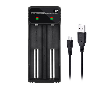 21700 battery charger 18650 2A high current USB lithium battery dual slot headlight toy flashlight charger