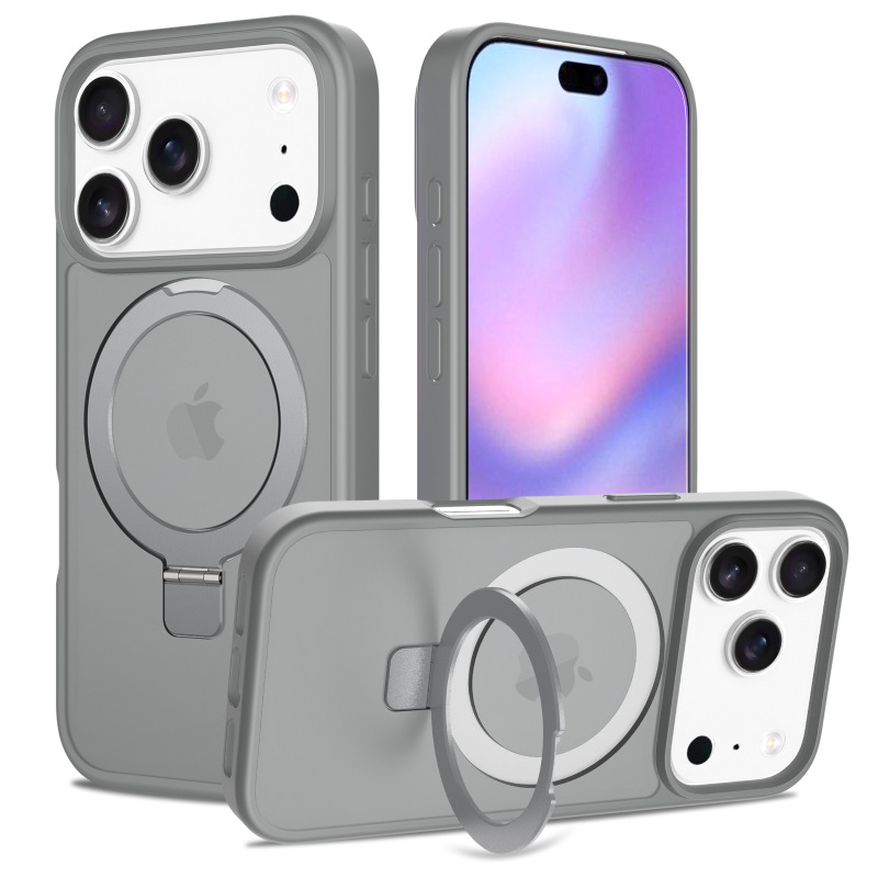 适用iPhone17Promax支架手机壳苹果16磁吸保护套 防摔15磨砂case|undefined