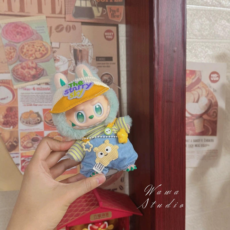 スポット 17cm ラブブ labubu 第一世代、第二世代、第三世代 パーティー スプリング ワイルド ドール ペンダント ベビー服セット|undefined