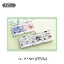 冠佳Gjby新款CA-151透明风时尚电显立体声TWS运动蓝牙耳机5.3