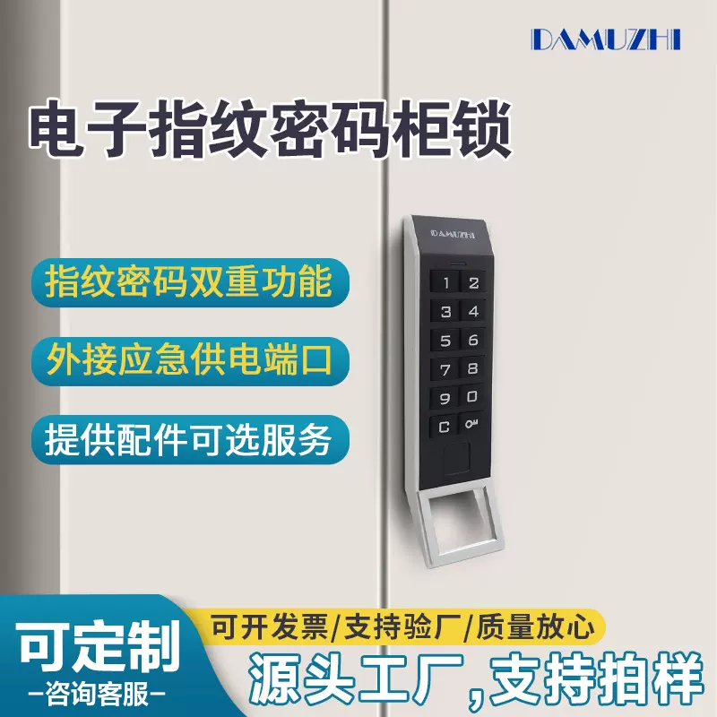 更衣柜锁存包柜储物柜锁智能电子密码锁健身房游泳馆抽屉指纹锁