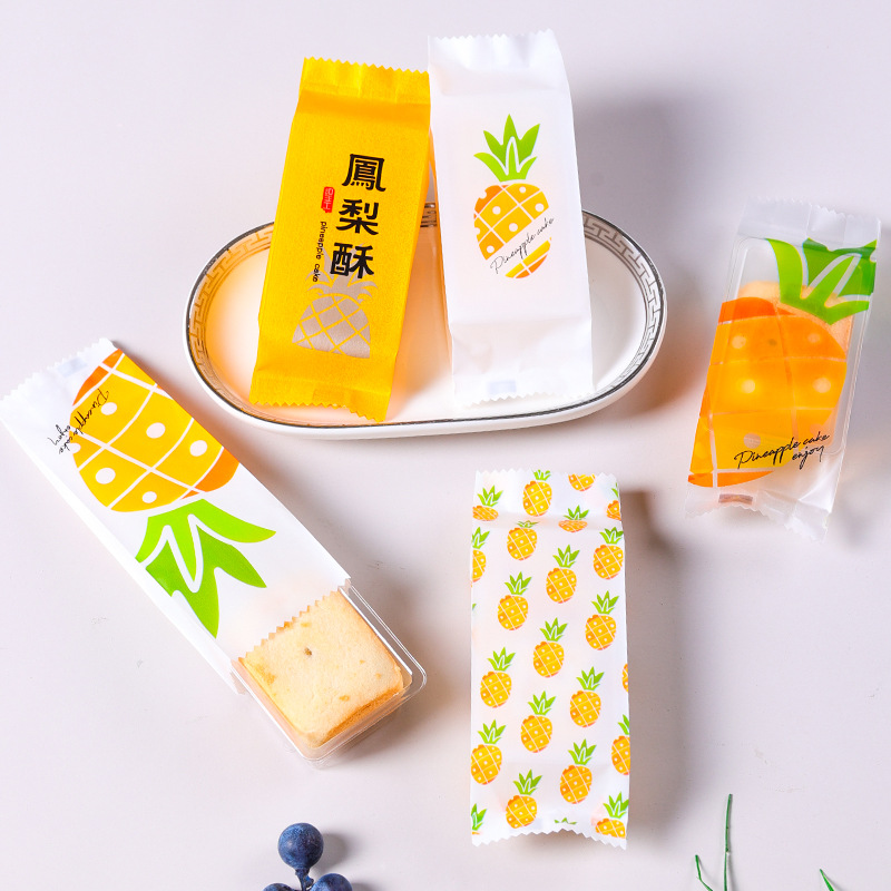Nuevo pastel de piña bolsa de embalaje bolsa de papel de algodón máquina de sellado bolsa de regalo para hornear caja de regalo bolsa de soporte inferior 100