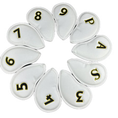 Golf digital embroidery iron headcover, 10-point iron cover, protective cover, waterproof and wear-resistant club cover, simple style