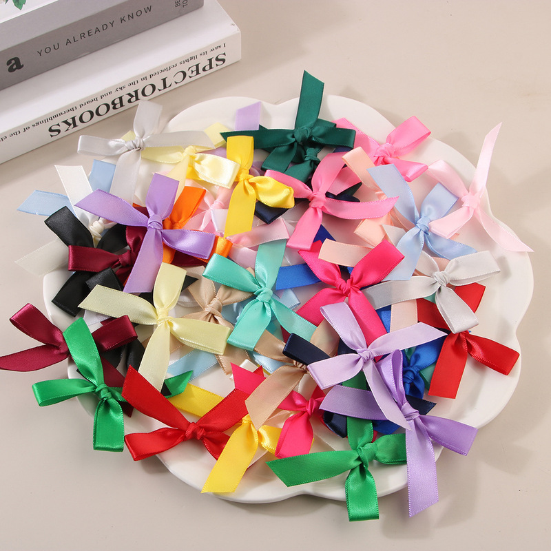 Factory Direct Sales in Stock 5-Point Polyester Satin Ribbon Hand-Tied Bow DIY Gift Box Clothing Shoes and Hats Accessories Home Textiles