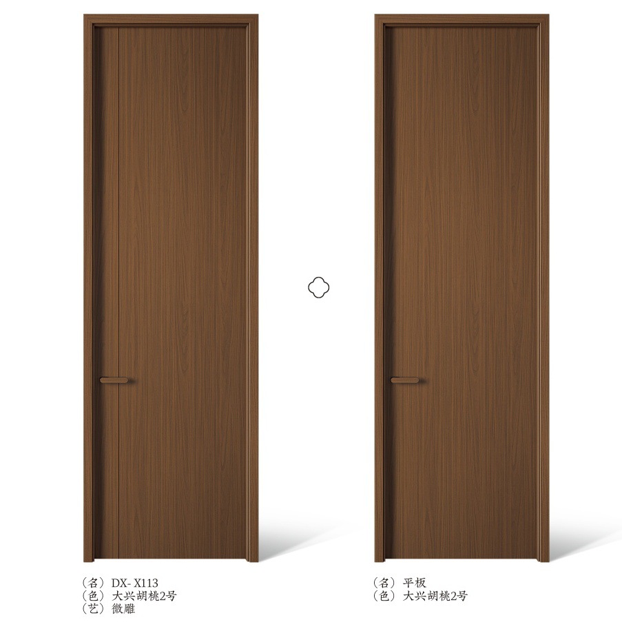 Puerta horizontal de madera aislada acústica simple puerta horizontal de dormitorio interior ecológica puerta de habitación de protección ambiental compuestos de madera sólida puerta libre de pintura