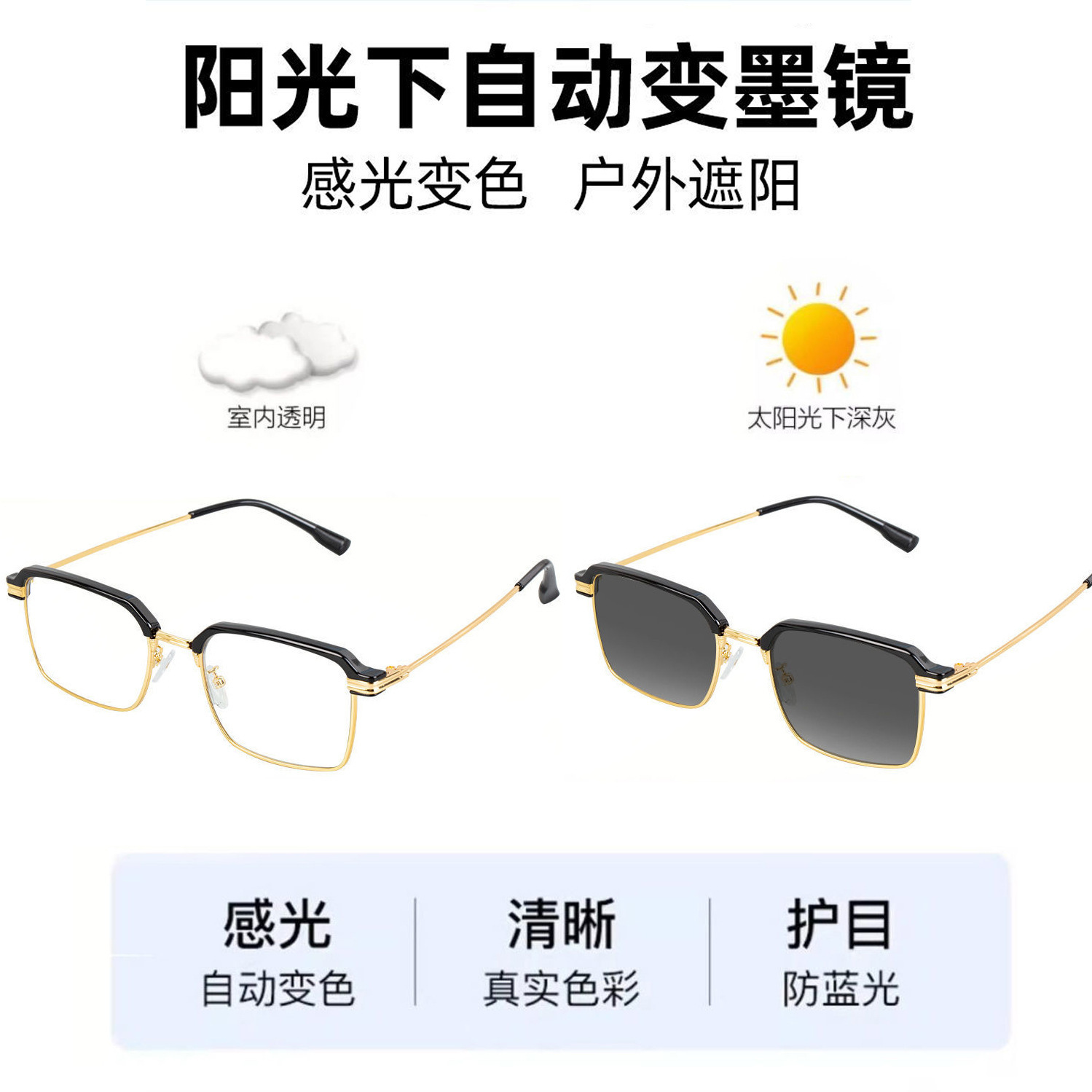 Gafas de lectura de alta gama, zoom inteligente, multifoco progresivo, largo y cercano, gafas de lectura anti-luz azul y anti-ultravioleta