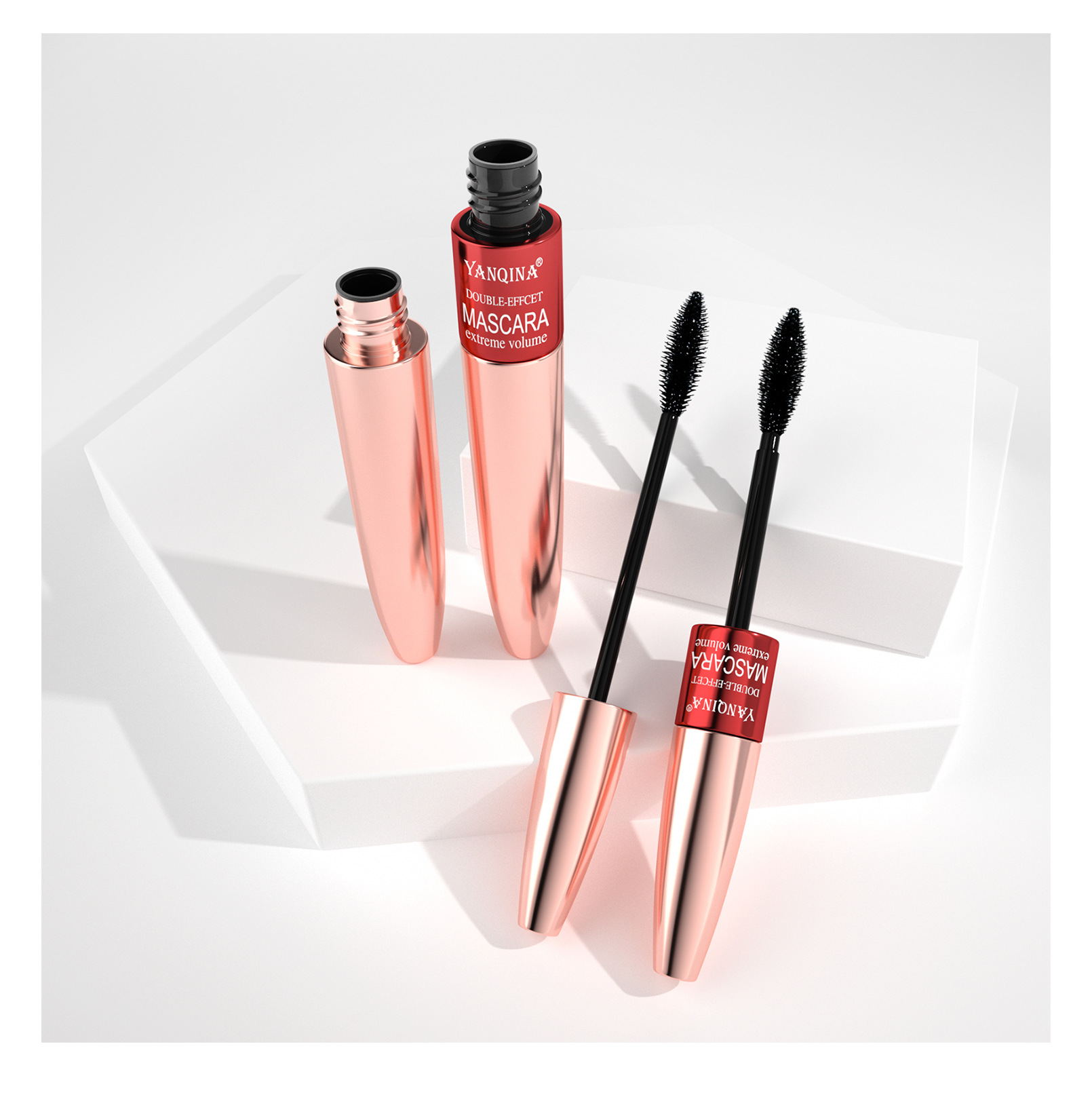 YANQINA's Long and Thick Dual-effect Mascara is waterproof and non-smudge, naturally curling double-head mascara undefined