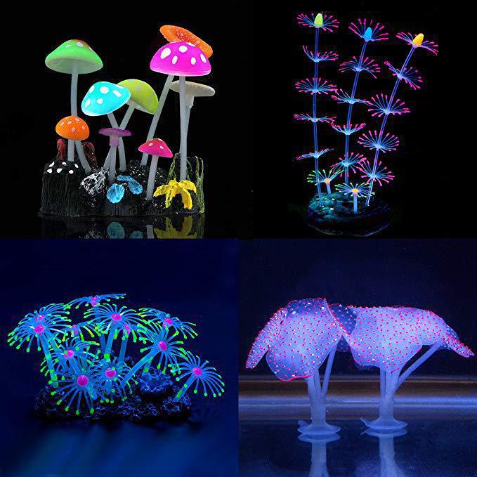 Simulation coral luminous luminous effect artificial plant fish tank decoration aquarium decoration silicone soft coral combination Simulation coral luminous luminous effect artificial plant fish tank decoration aquarium decoration silicone soft coral combination