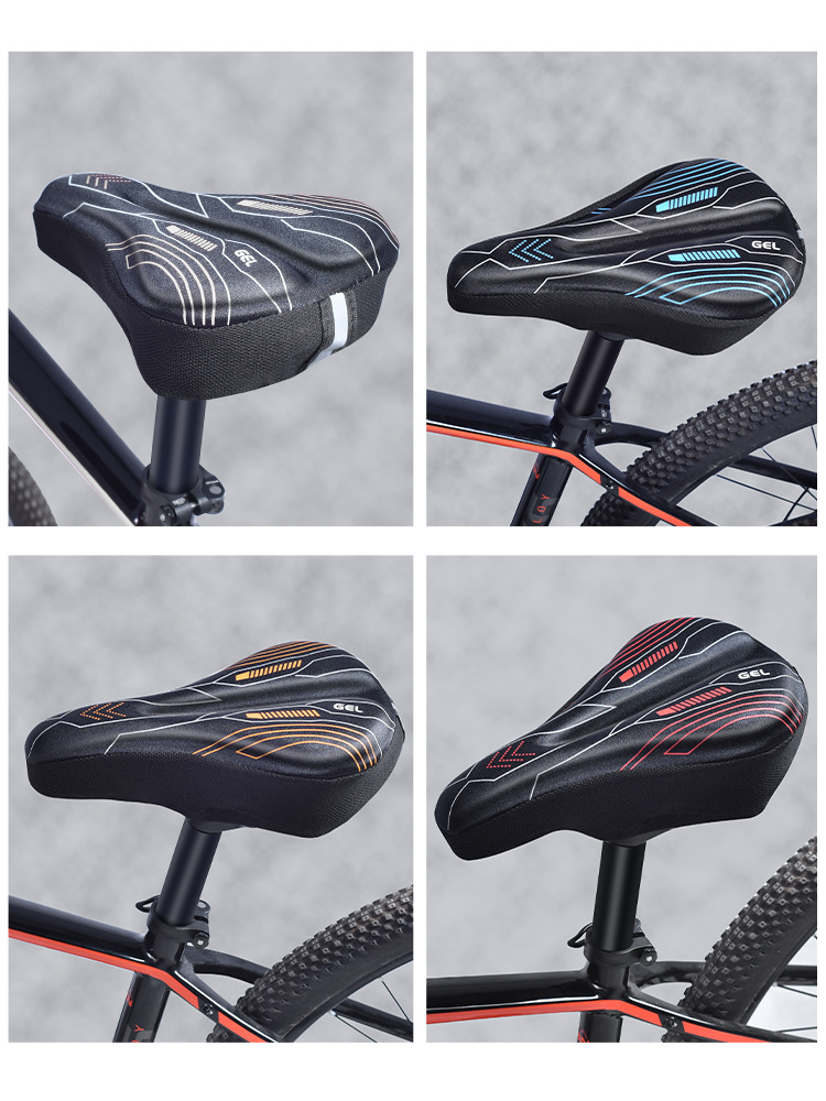 cubierta de asiento de silicona para bicicletas, cubierta de asiento de silicona suave gruesa, cubierta de asiento de esponja para automóviles de montaña, accesorios de bicicleta