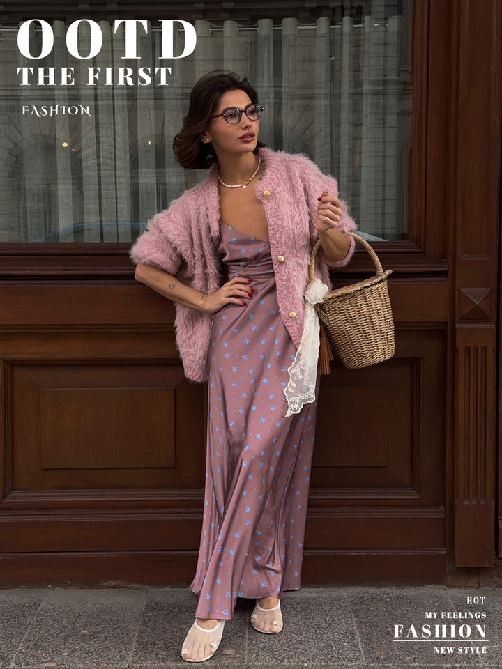 Áo cardigan len dệt kim dáng suông cổ tròn tay dài cài nút phong cách Hàn Quốc — Màu nâu, Xanh quân đội, màu hồng, Đỏ (Còn hàng) chi tiết 1