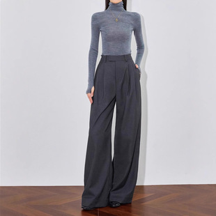 Pre-Sale Spring and Summer High-Waisted Loose Draped Slim Casual Pants Wide-Leg Straight Tall Suit Pants Extra Long Floor-Length