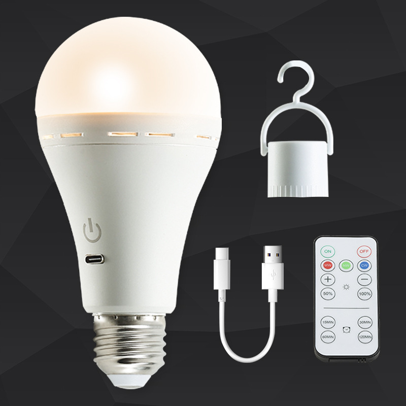 Outdoor Camping USB Rechargeable Light Bulb Night Market Stall Lighting Unplugged Power Outage Emergency Light Emergency Light Bulb