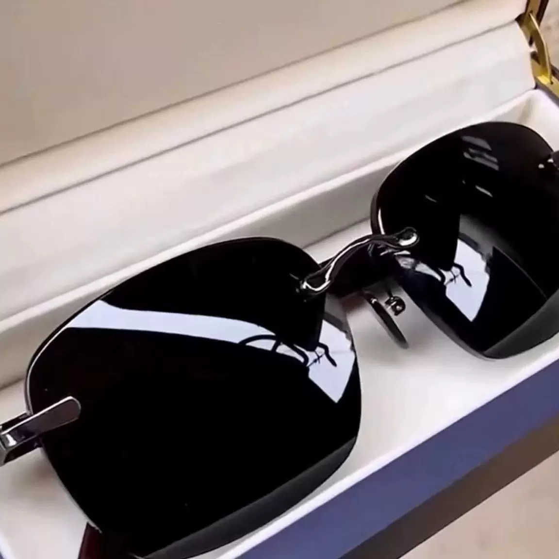 无框切边墨镜男女同款高级感太阳眼镜大牌地摊批发义乌现货