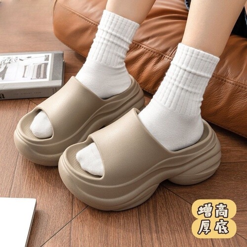 High-Heeled Slides for Women, Summer Outerwear, One-Sided Slides for Women, New Thick Sole EVA Slides, Soft Sole Home Cooling Slides