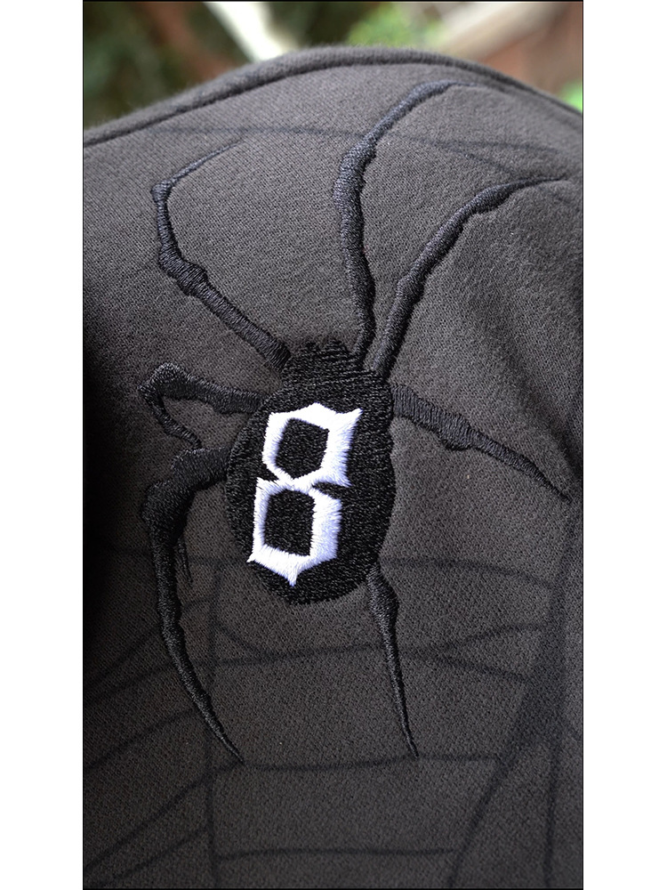 Gothic hoodie oversized met spinnenweb print voor heren_voghion.com