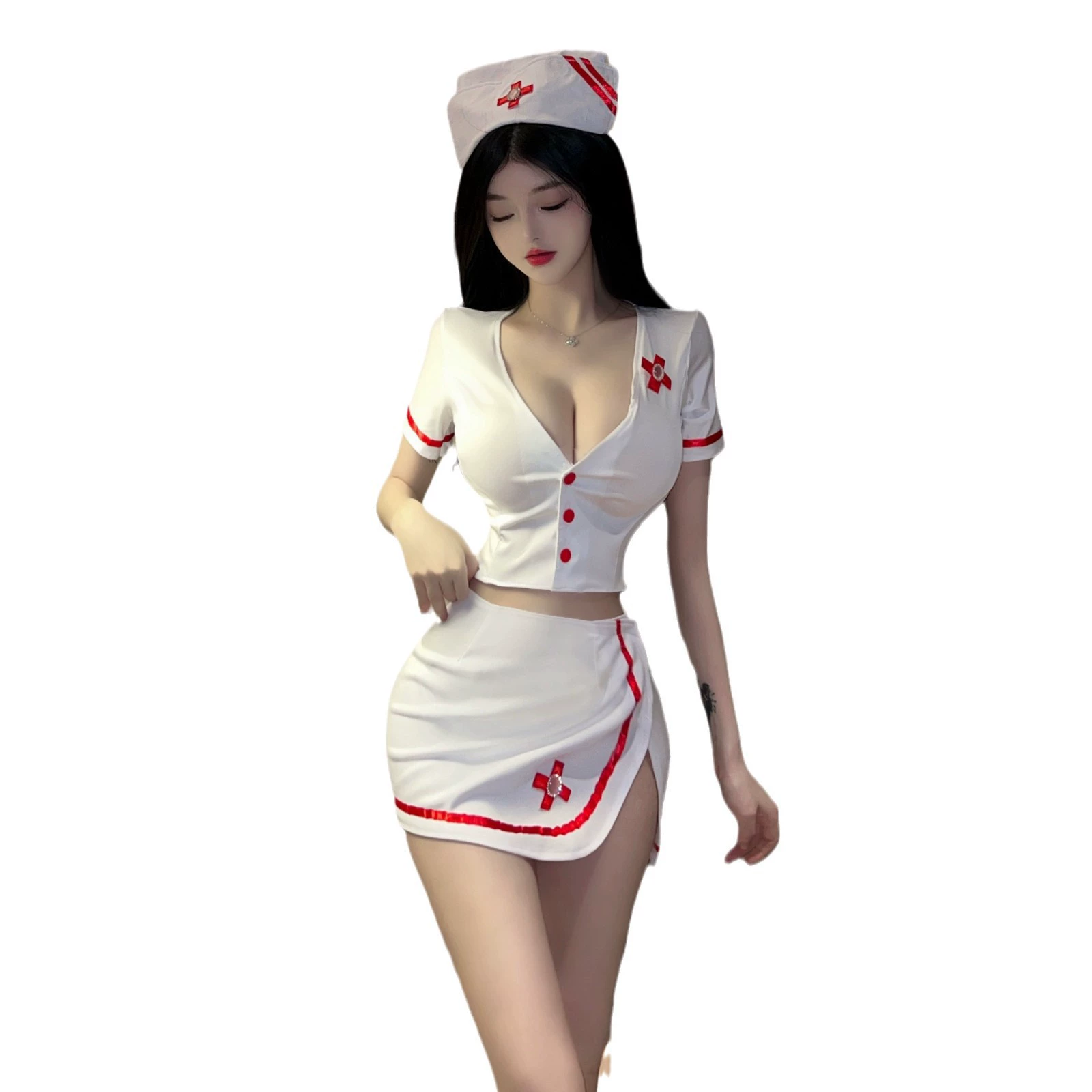 Underwear, nurse uniform, (Physicals), backless