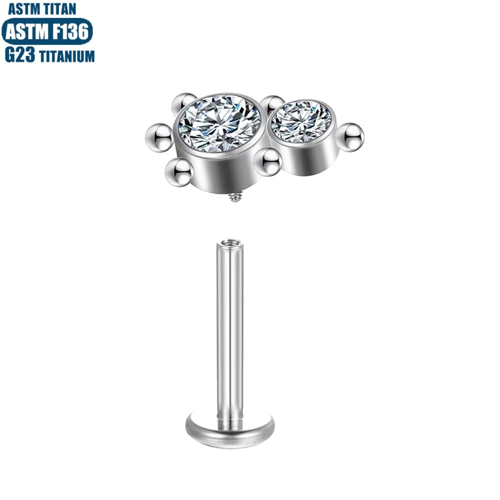 Pointed titanium steel lip stud product view
