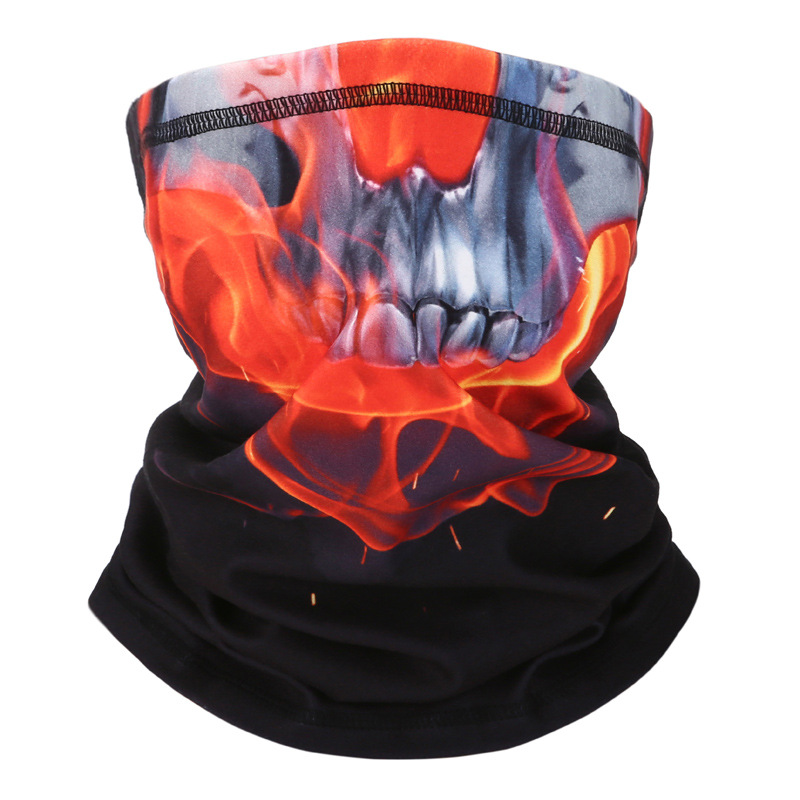Amazon popular bufanda de montar de doble cara impresa a prueba de frío engrosada cuello caliente deportes al aire libre máscara caliente
