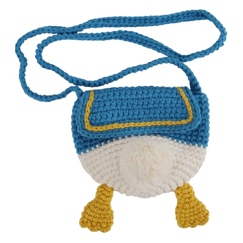 Bolsa Xiangyu Baoma pato tejido a mano Butt Messenger Bag Donald Duck lana monedero Lindo bolso de dibujos animados