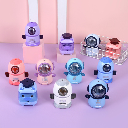 Xiaolingjing fully automatic pencil sharpener Astronaut Dr. Pig creative electric pencil sharpener dual power supply student pencil sharpener