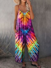 Z 14115 Women's Printed Jumpsuit ӡ���B�w�� ���R�d�W���羳