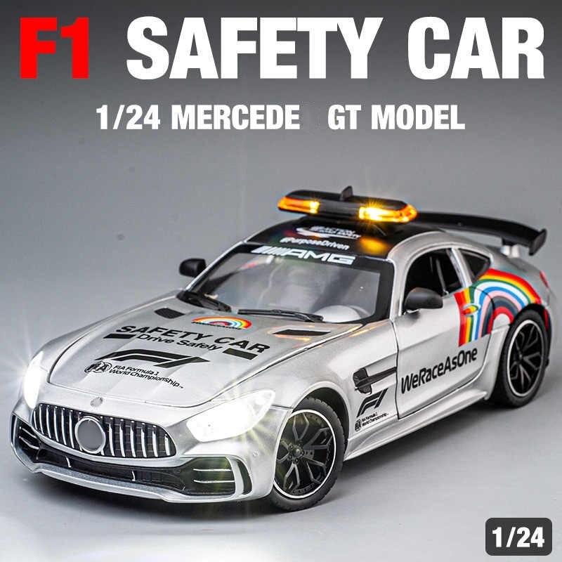 1:24 Scale Mercedes Gt-R Alloy Car Model Simulation F1 Racing Safety Car Ornament Children's Toy Gift Wholesale