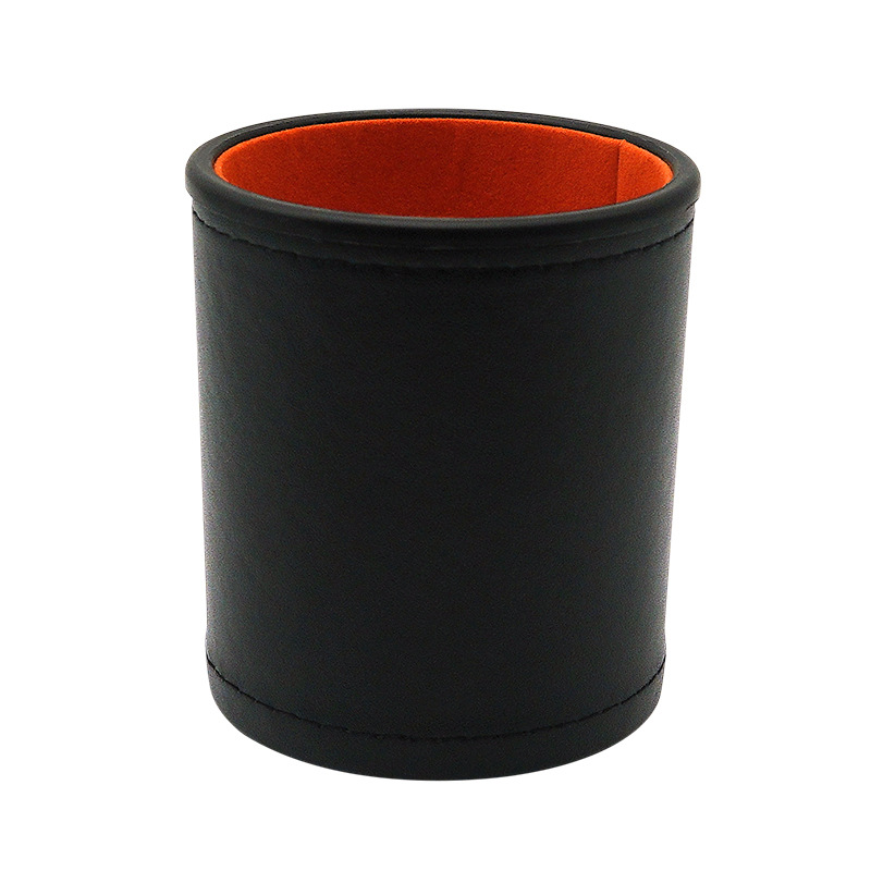 Cuero negro terciopelo naranja