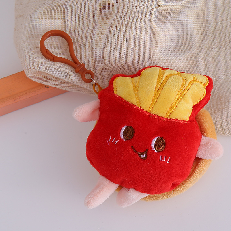 Monedero de hamburguesa de felpa, pequeño libro rojo, el mismo estilo, bolsa de auriculares de juguete Kapibala, muñeca de la serie de dibujos animados, dinero personalizado