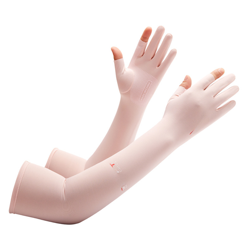 Manchons de protection solaire en soie glacée pour hommes et femmes Sports de plein air équitation conduite gants fins respirants antidérapants anti-transpiration_voghion.com