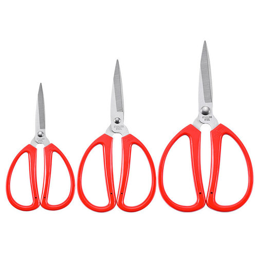 Manufacturer civilian red plastic handle stainless steel multifunctional household scissors office cutting suture head scissors
