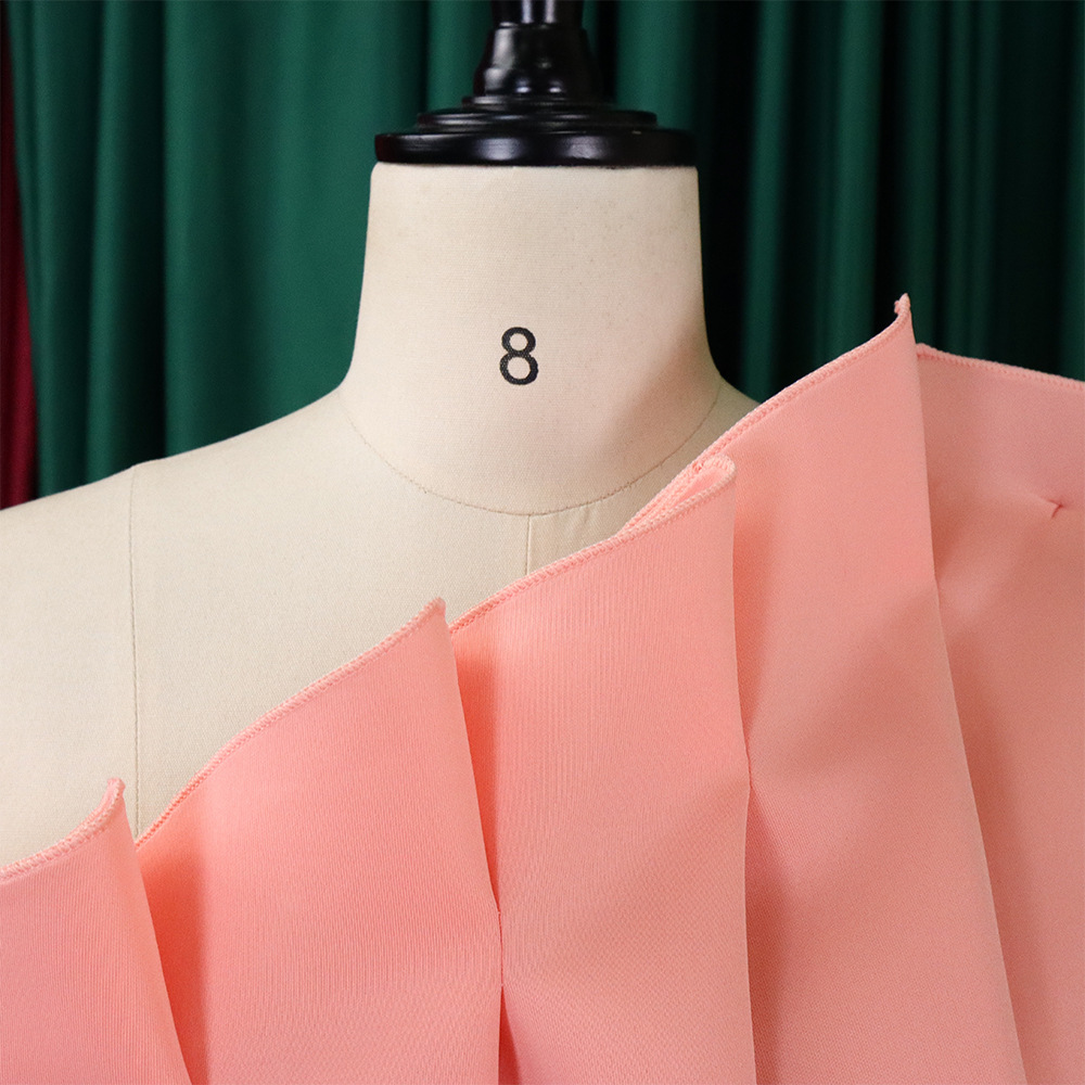 D3200 Plus Size Women's Summer Sexy Asymmetrical Neckline Ruched High Waist Party Evening Cross-border Dress_ecoleips.com
