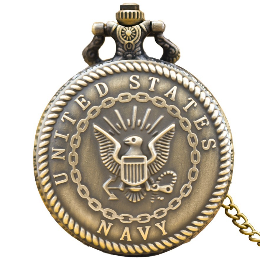 Harry European and American genuine quartz pocket watch bronze green Flip pocket watch middle-aged and old retro nostalgic pocket watch wholesale