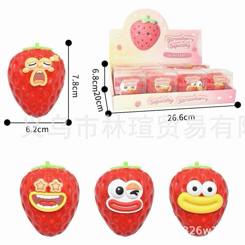 Cross-border popular emoji-themed building block stress-relief toy, crispy fruit stress ball, handmade stress ball
