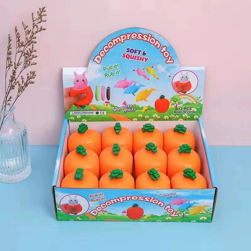 Морковный зайчик, слайм, игрушка, антистресс, подарок на день рождения