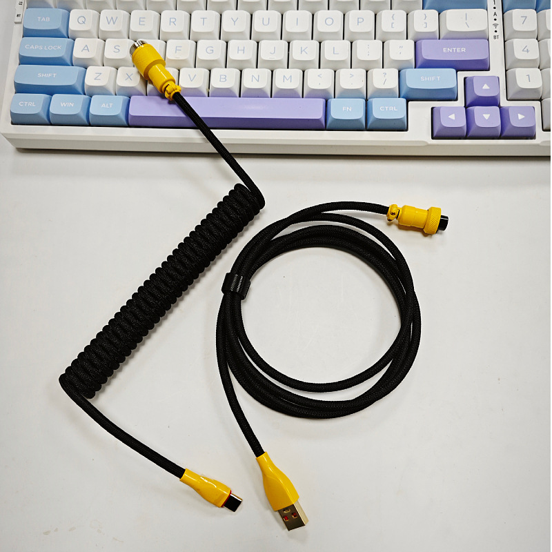 Cable para teclado mecánico de eje magnético 8K, con conectores de aviación, resorte, USB, personalizado colorido, para juegos