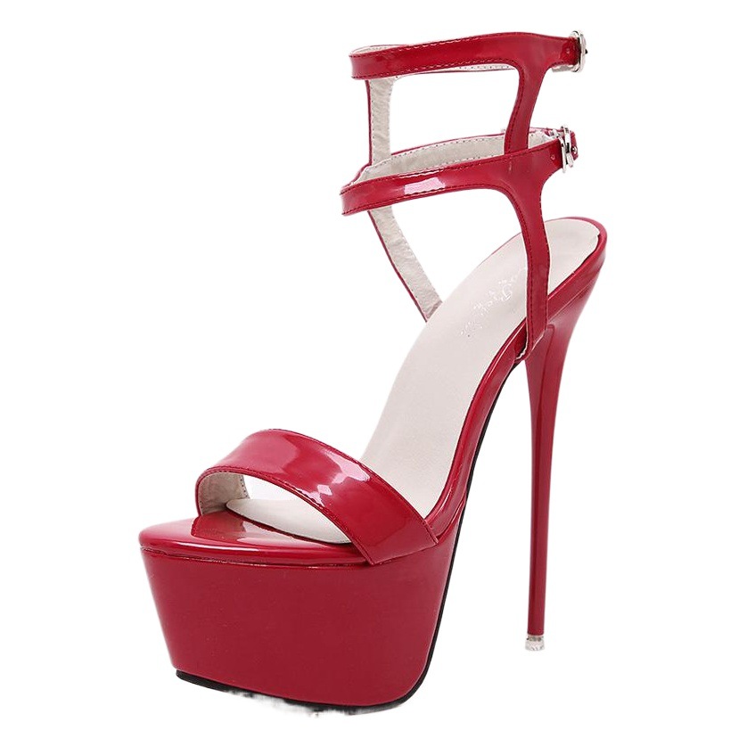 Tacones sandalias de mujer al por mayor de las mujeres estilo europeo y americano más el tamaño de los zapatos de baile de polo sexy plataforma impermeable tacón de aguja tacones altos