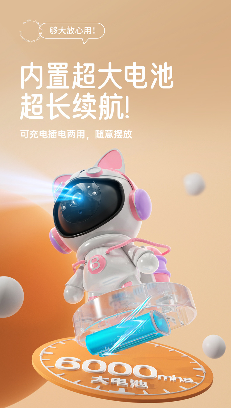睿博士卡通摄像头家用5G双频婴儿哭声报警监护WIFI免布局智能监控