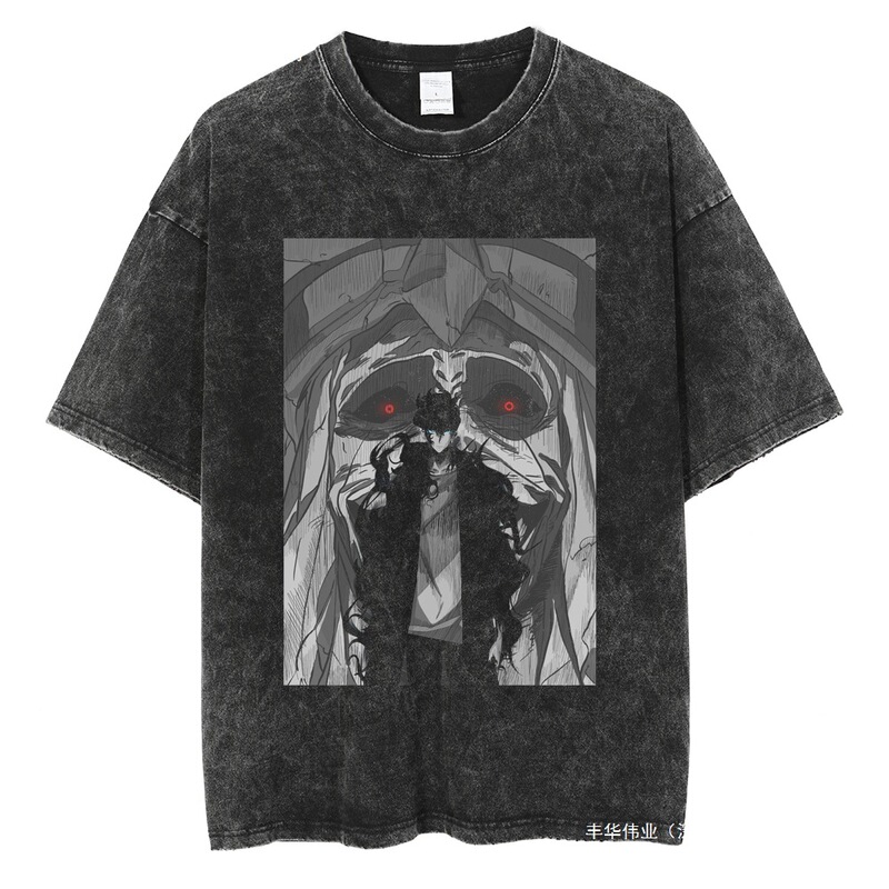 Hot Anime Solo Leveling Sung Jin Woo Graphic T-Shirt Men Women Vintage Tshirt Washed Cotton Tee Shirt Harajuku Hot Anime Solo Leveling Sung Jin Woo Graphic T-Shirt Men Women Vintage Tshirt Washed Cotton Tee Shirt Harajuku