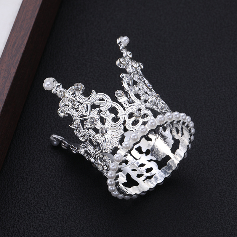 Corona infantil con perlas y diamantes de imitación hecha a mano para cumpleaños bodas y pasarela